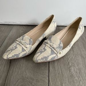 Cole Haan nude snakeskin style flats / loafers